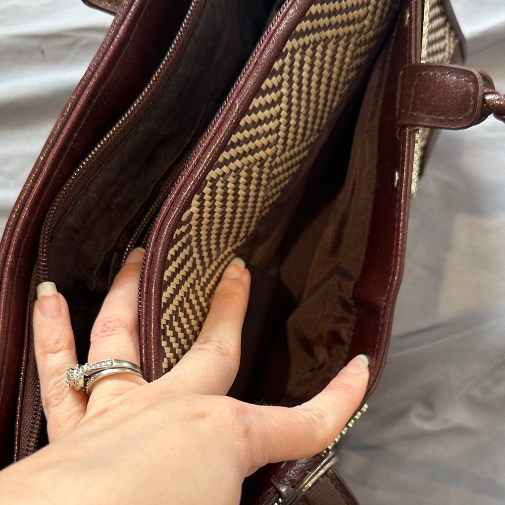 Bueno Brown and Cream Checkered Shoulder Bag - Picture 9 of 14